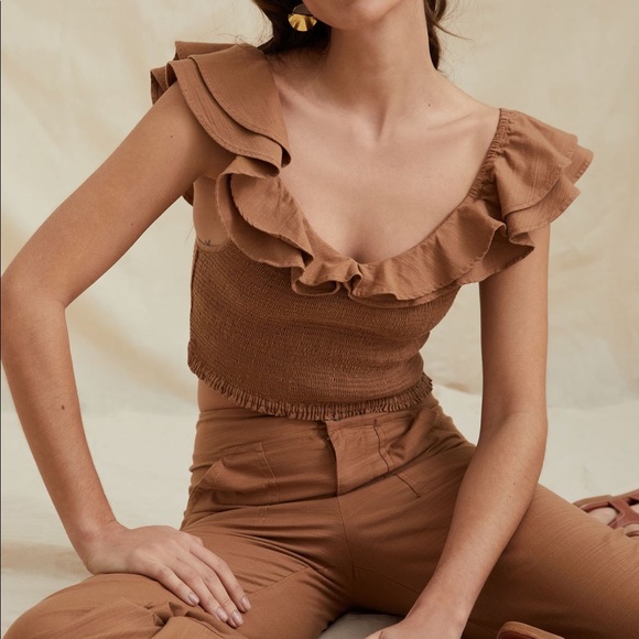 NWT Anthro ▪️ Maeve ruffled smocked top - Picture 1 of 4